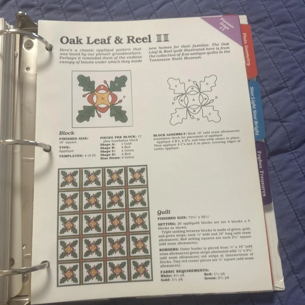 Georgia Bonesteel's Spinning Spools Pattern Club for Quilters Oxmoor House Book